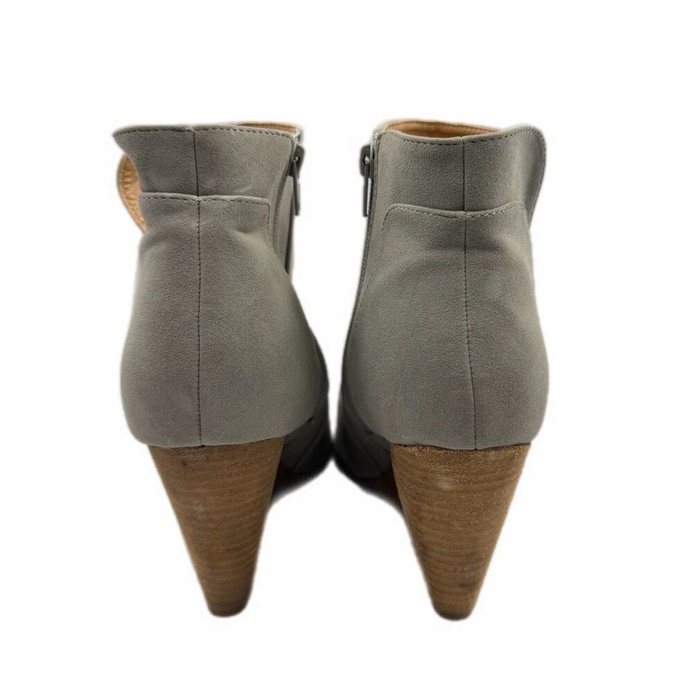 Ccocci Sydney Wedge Light Gray Slit Side Zip Trendy Cute Fall Ankle Booties - Picture 4 of 11